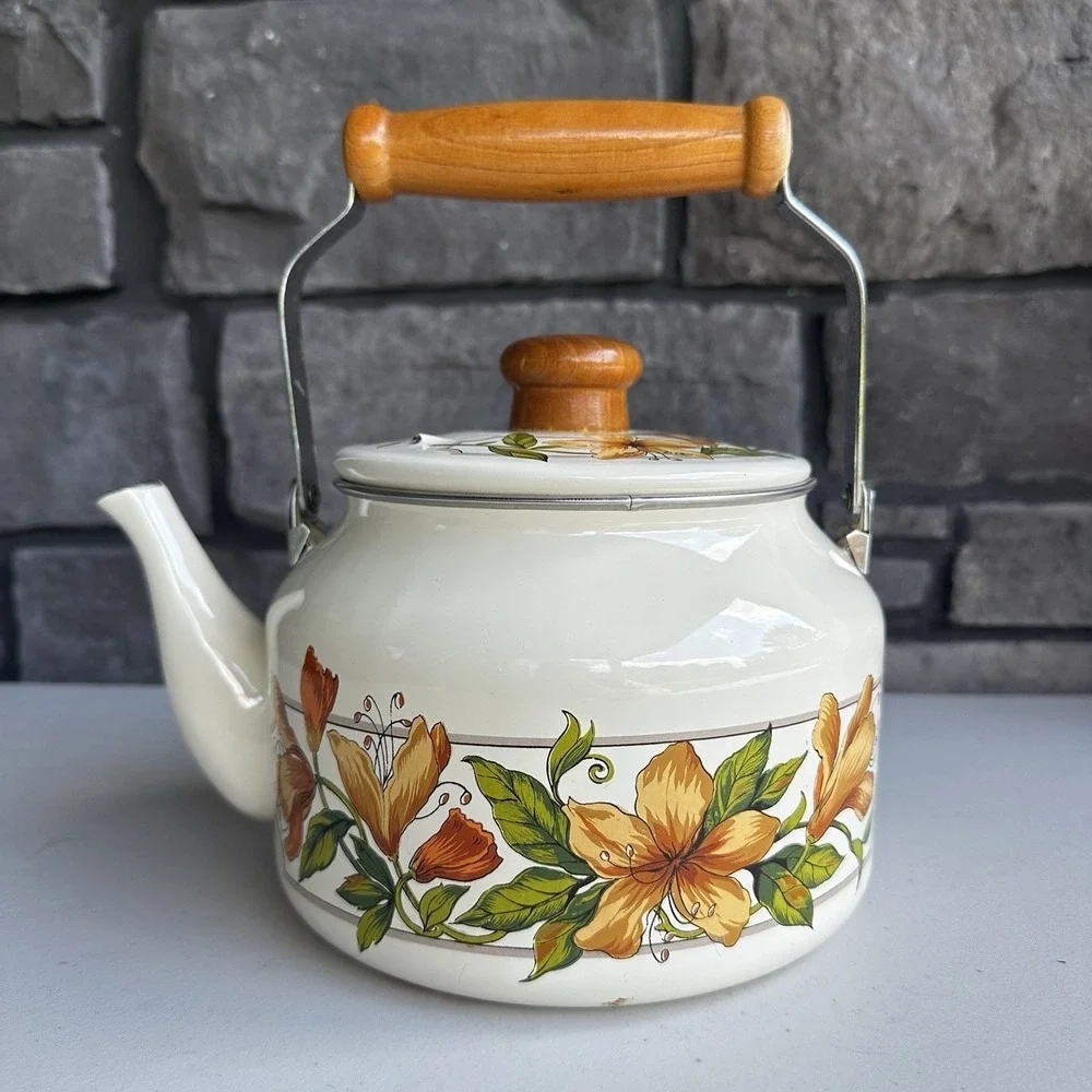 Vintage 1982 Gailstyn Sutton Azalea Floral Tea Pot Kettle Cottagecore Granny